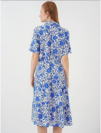 Vestido camiseiro midi com padrão bdart