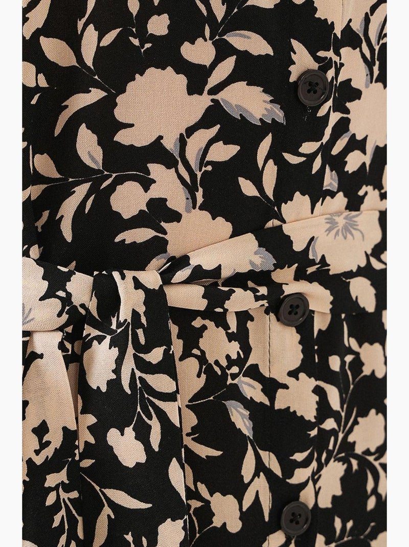 Vestido camiseiro midi com padrão bdart Preto - Kiabi