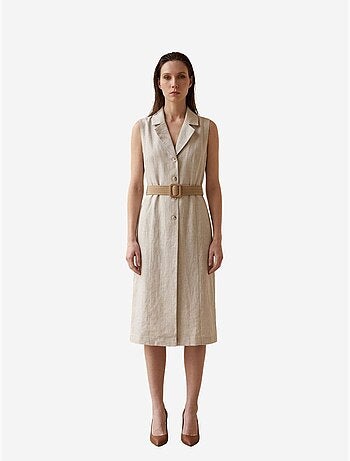 Vestido camiseiro midi sem mangas my fashion