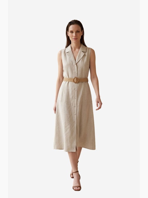 Vestido camiseiro midi sem mangas my fashion - Kiabi Vestido camiseiro midi sem mangas my fashion - Kiabi