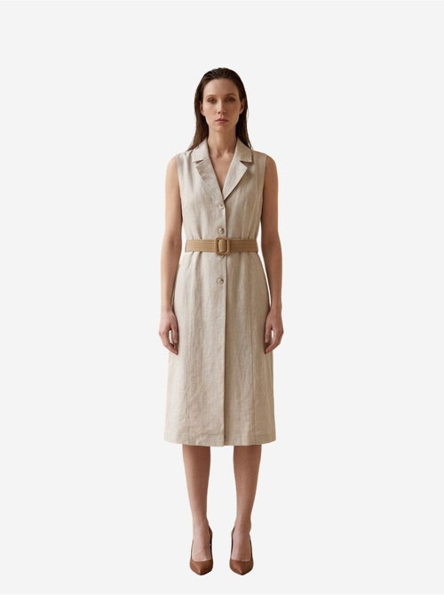 Vestido camiseiro midi sem mangas my fashion - Kiabi Vestido camiseiro midi sem mangas my fashion - Kiabi