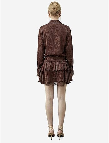 Vestido camiseiro mini com estampado de leopardo e cinto lucci