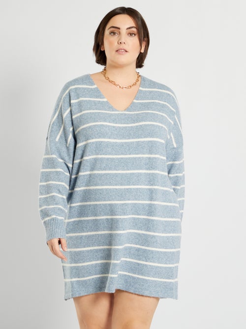 Vestido-camisola às riscas - Kiabi