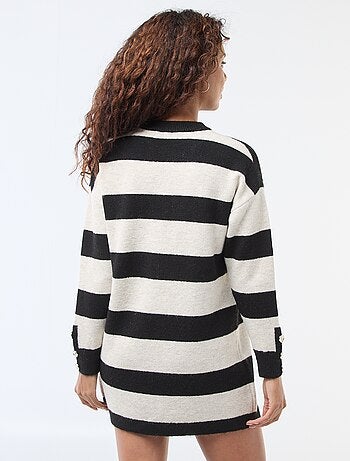 Vestido camisola às riscas