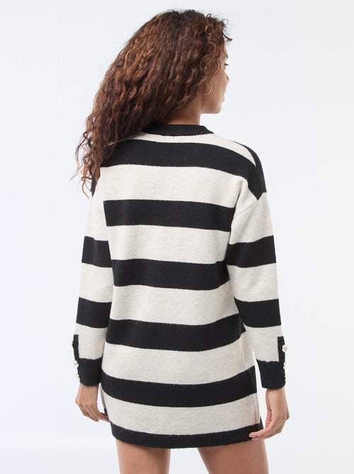 Vestido camisola às riscas - Kiabi