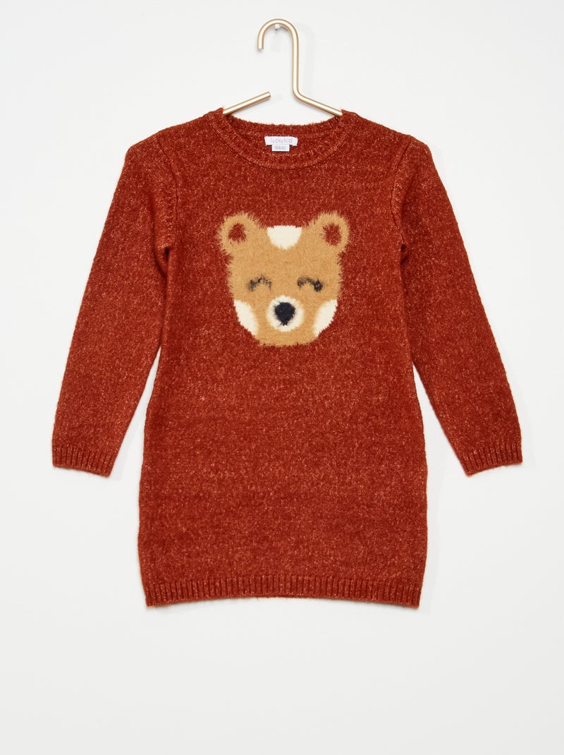 Vestido-camisola 'cabeça de urso' LARANJA - Kiabi
