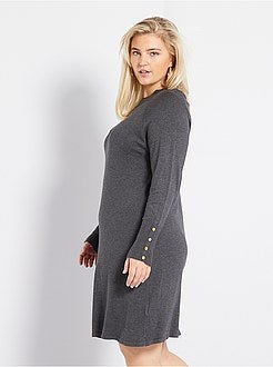 Vestido camisola com botões - Kiabi