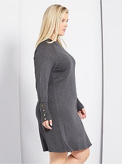 Vestido camisola com botões - Kiabi