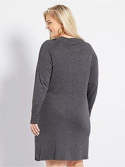 Vestido camisola com botões - Kiabi