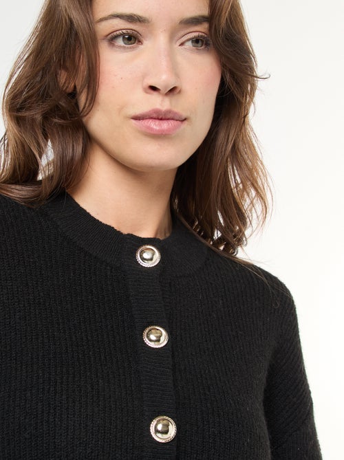 Vestido camisola com botões dourados - Kiabi