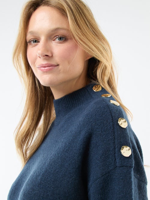 Vestido camisola com botões fantasia - Kiabi