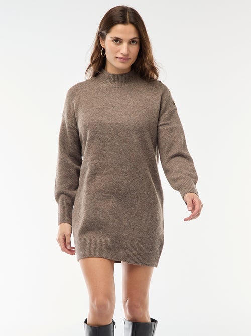 Vestido camisola com botões fantasia - Kiabi