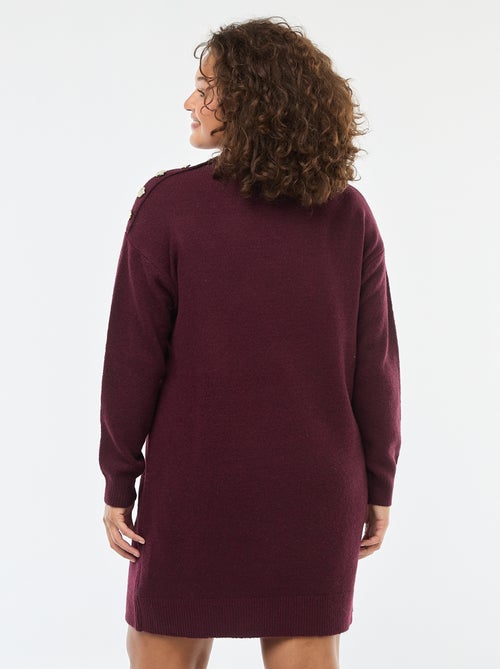 Vestido camisola com botões fantasia no ombro - Kiabi