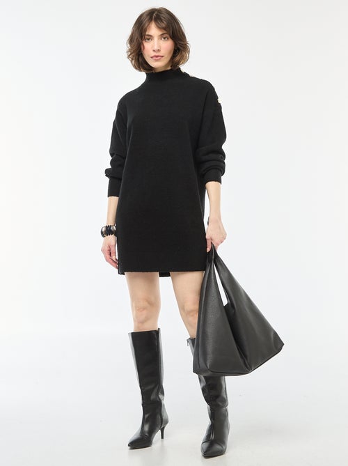 Vestido camisola com botões fantasia - Kiabi