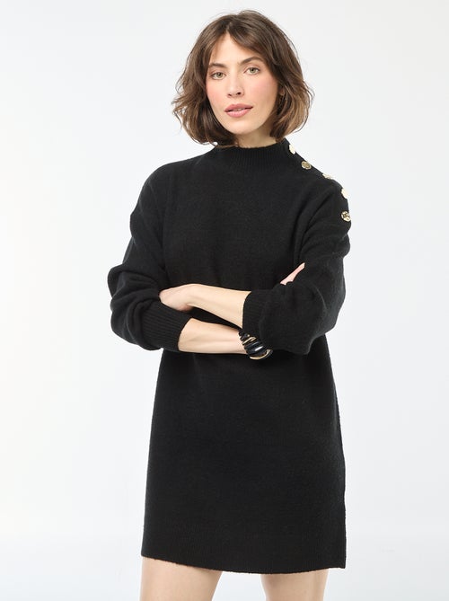 Vestido camisola com botões fantasia - Kiabi