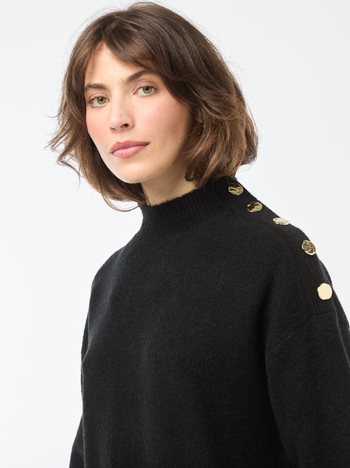 Vestido camisola com botões fantasia - Kiabi