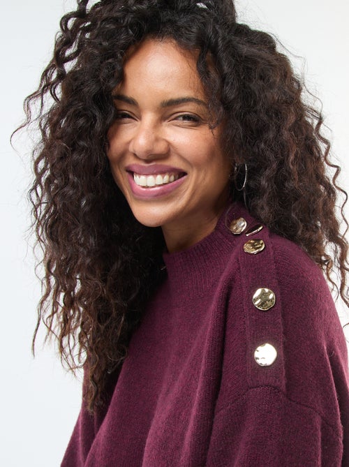 Vestido camisola com botões fantasia - Kiabi