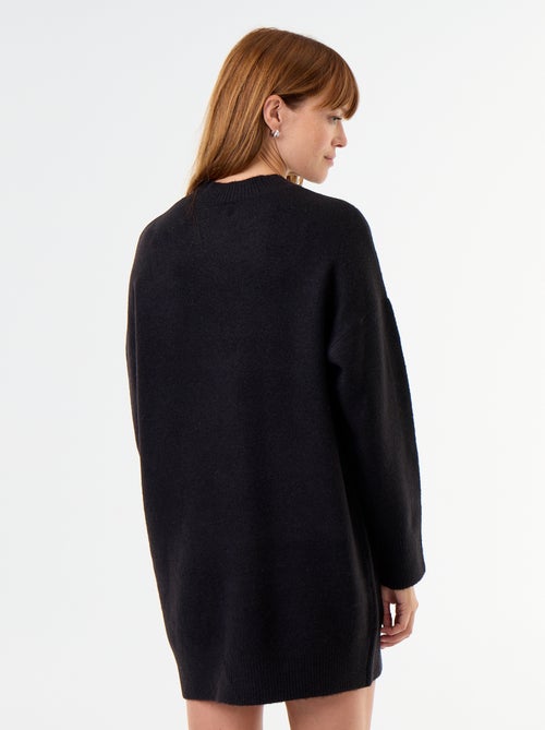 Vestido camisola com botões martelados - Kiabi