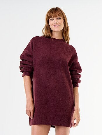 Vestido camisola com botões martelados