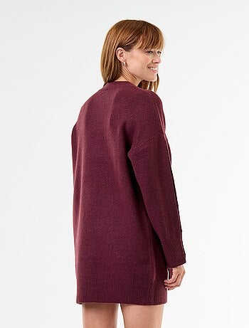 Vestido camisola com botões martelados