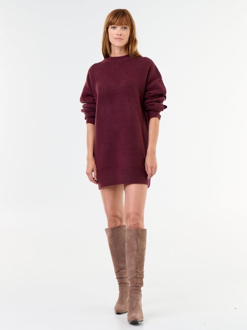 Vestido camisola com botões martelados - Kiabi