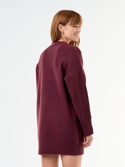 Vestido camisola com botões martelados - Kiabi