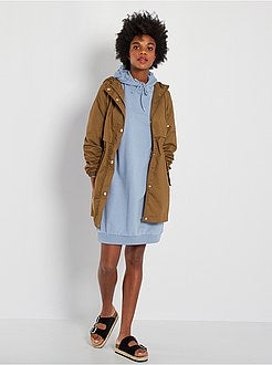 Vestido-camisola com capuz - Kiabi