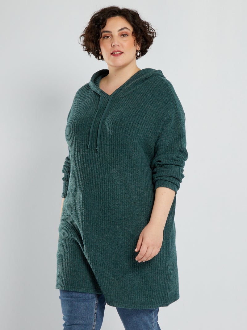 Vestido-camisola com capuz VERDE - Kiabi
