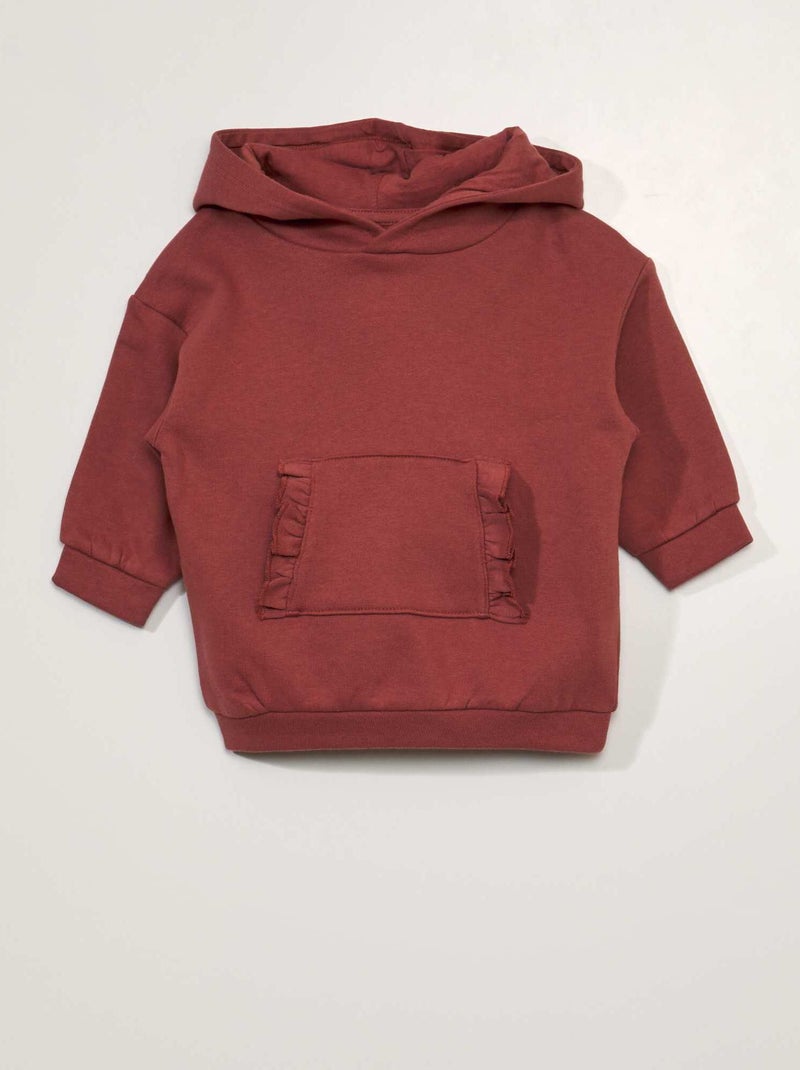 Vestido-camisola com capuz VERMELHO - Kiabi