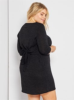 Vestido-camisola com cinto para atar - Kiabi