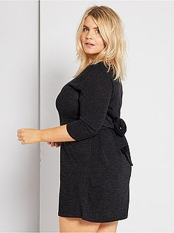 Vestido-camisola com cinto para atar - Kiabi