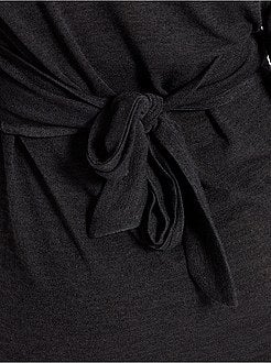 Vestido-camisola com cinto para atar - Kiabi