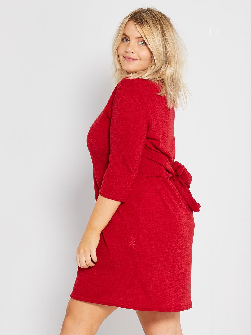 Fold Denmark Messy Vestido-camisola com cinto para atar - Vermelho - Kiabi - 20.00€