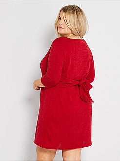 Vestido-camisola com cinto para atar - Kiabi