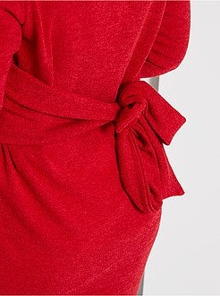 Vestido-camisola com cinto para atar - Kiabi