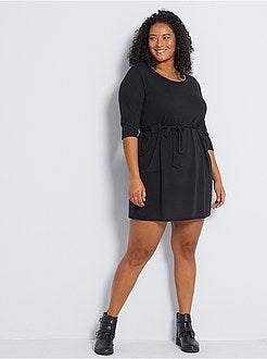 Vestido-camisola com cinto - Kiabi