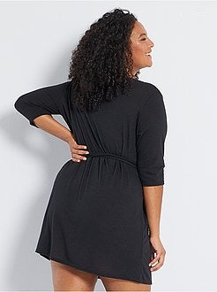 Vestido-camisola com cinto - Kiabi