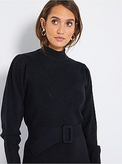 Vestido-camisola com cinto - Kiabi