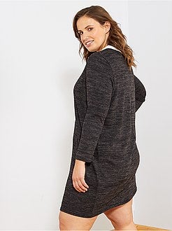 Vestido-camisola com colarinho de camisa - Kiabi