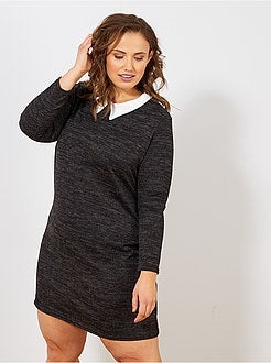 Vestido-camisola com colarinho de camisa - Kiabi