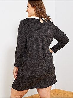 Vestido-camisola com colarinho de camisa - Kiabi