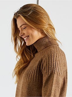 Vestido-camisola com gola alta - Kiabi