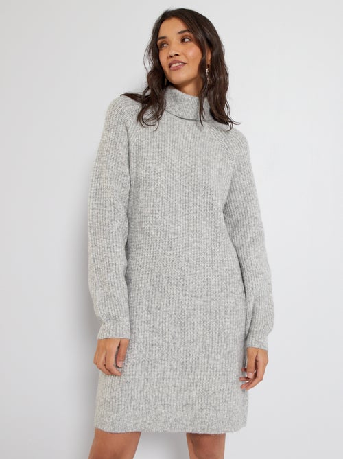 Vestido-camisola com gola alta - Kiabi
