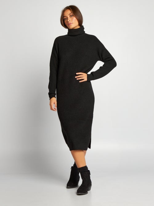 Vestido-camisola com gola alta - Kiabi