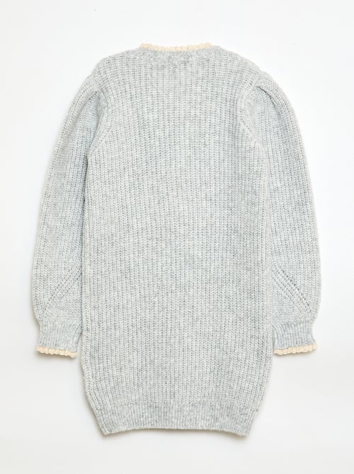 Vestido camisola com gola em renda - Kiabi