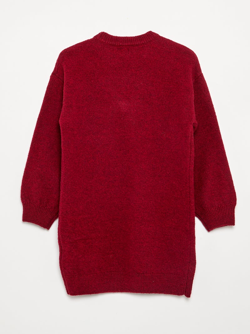 Vestido camisola com grande laço à frente 'Natal' Vermelho - Kiabi