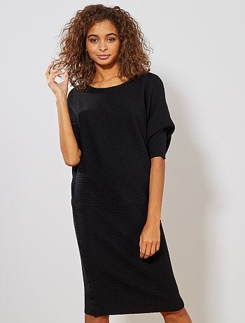 Vestido-camisola com mangas tipo morcego - Kiabi