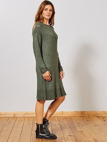 Vestido-camisola com motivo aos ziguezagues - Kiabi