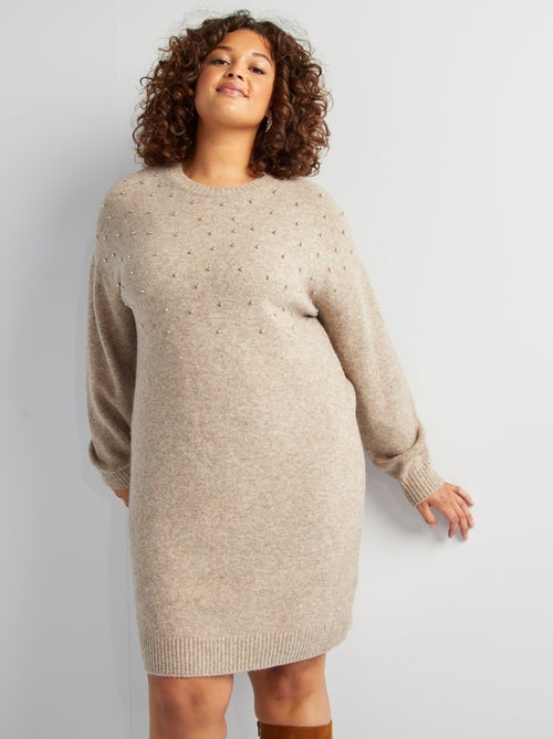 Vestido-camisola com tachas de fantasia - Kiabi