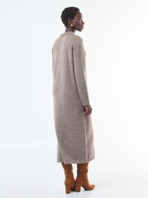 Vestido camisola comprido com gola polo fantasia - Kiabi